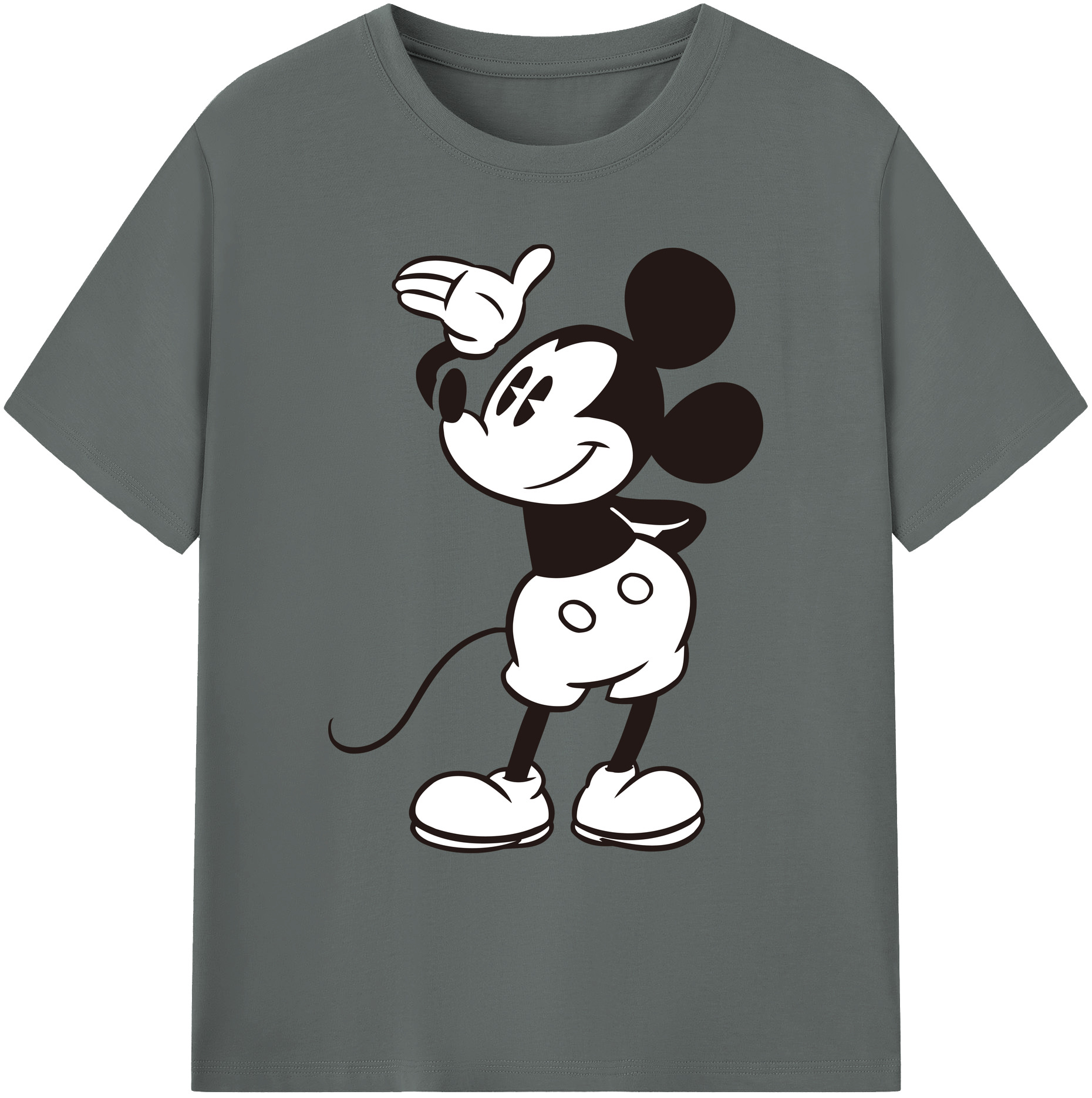 ミッキーマウス Mickey Mouse 綿100％ メンズ半袖Tシャツ｜肌触りやわらか＆通気性